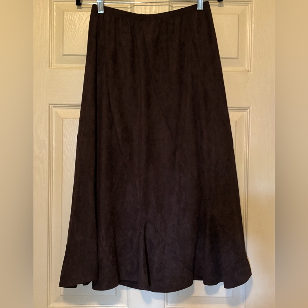 Suede Feel Lined Midi Skirt